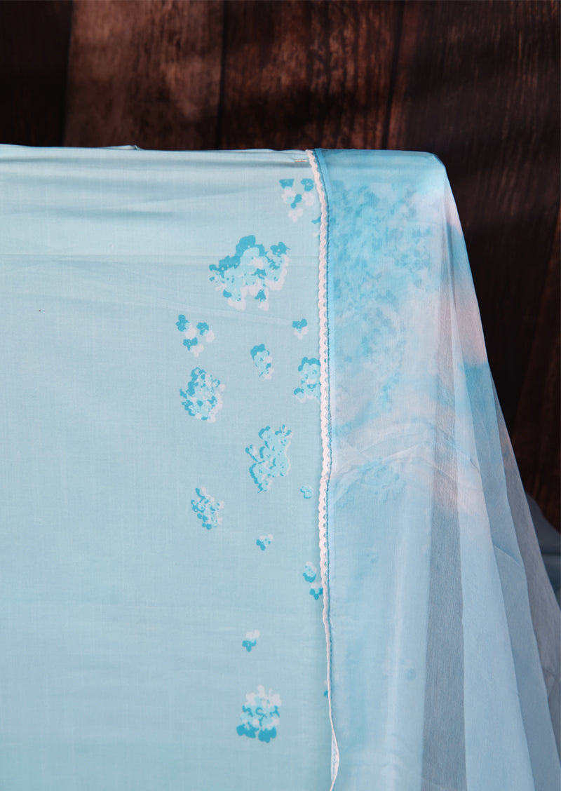 BLUE BREEZE – Premium Cotton Salwar Suit with Chiffon Dupatta