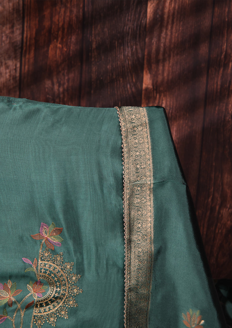 MINAKSHI – Bemberg Silk Handwork Suit with Checked Jacquard Dupatta