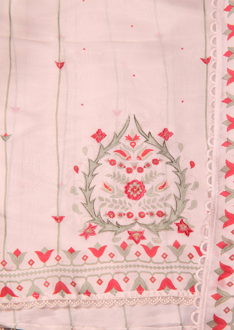 IVORY BLOOM – Premium Organza Salwar Suit with Silk Bottom and Dupatta