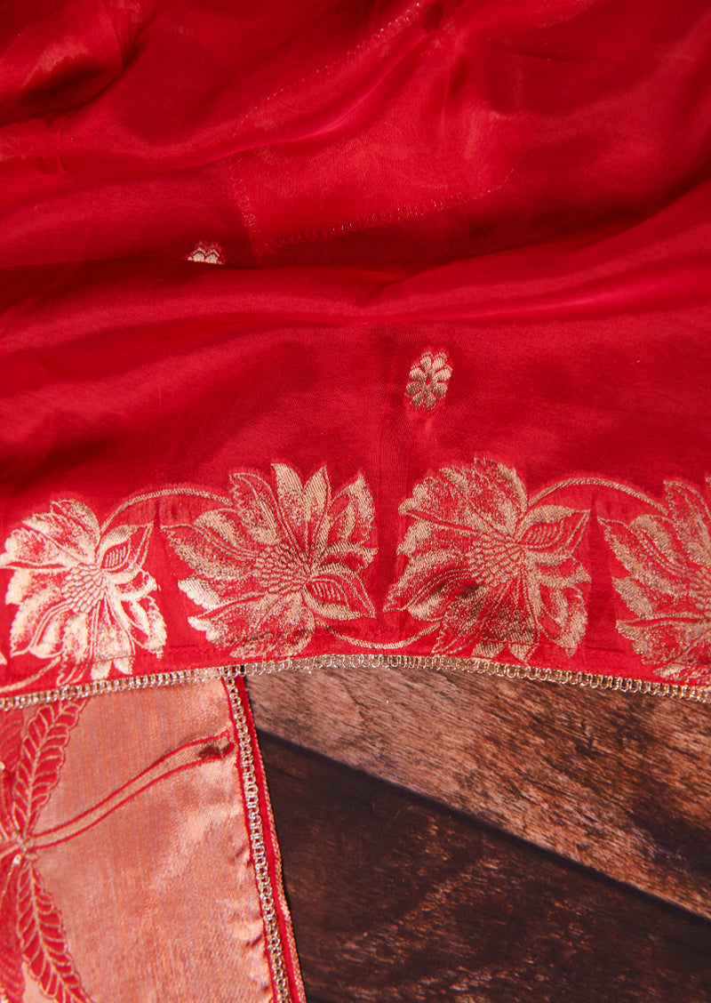 NADA – Bemberg Silk Salwar Suit with Gold Floral Jacquard and Handwork
