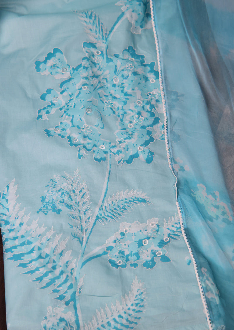 BLUE BREEZE – Premium Cotton Salwar Suit with Chiffon Dupatta