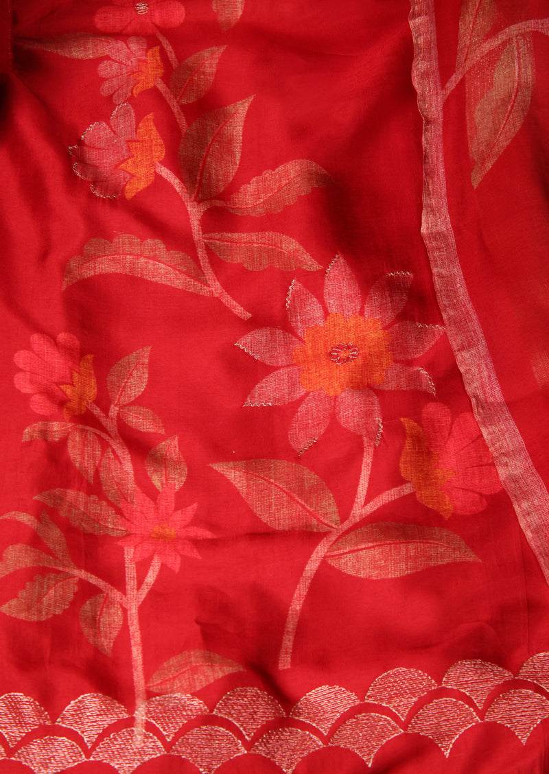 SHANAYA – Bemberg Russian Silk Printed Salwar Suit with Embroidery