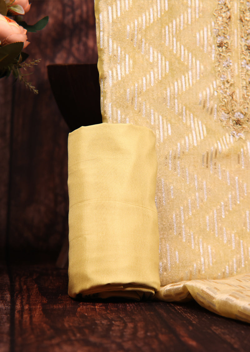 Silver Mist – Bemberg Silk Salwar Suit with Organza Dupatta