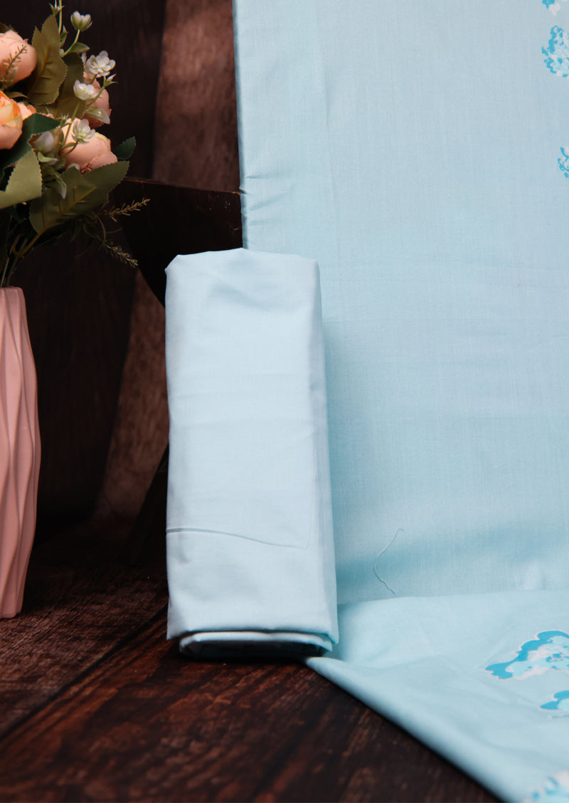 BLUE BREEZE – Premium Cotton Salwar Suit with Chiffon Dupatta