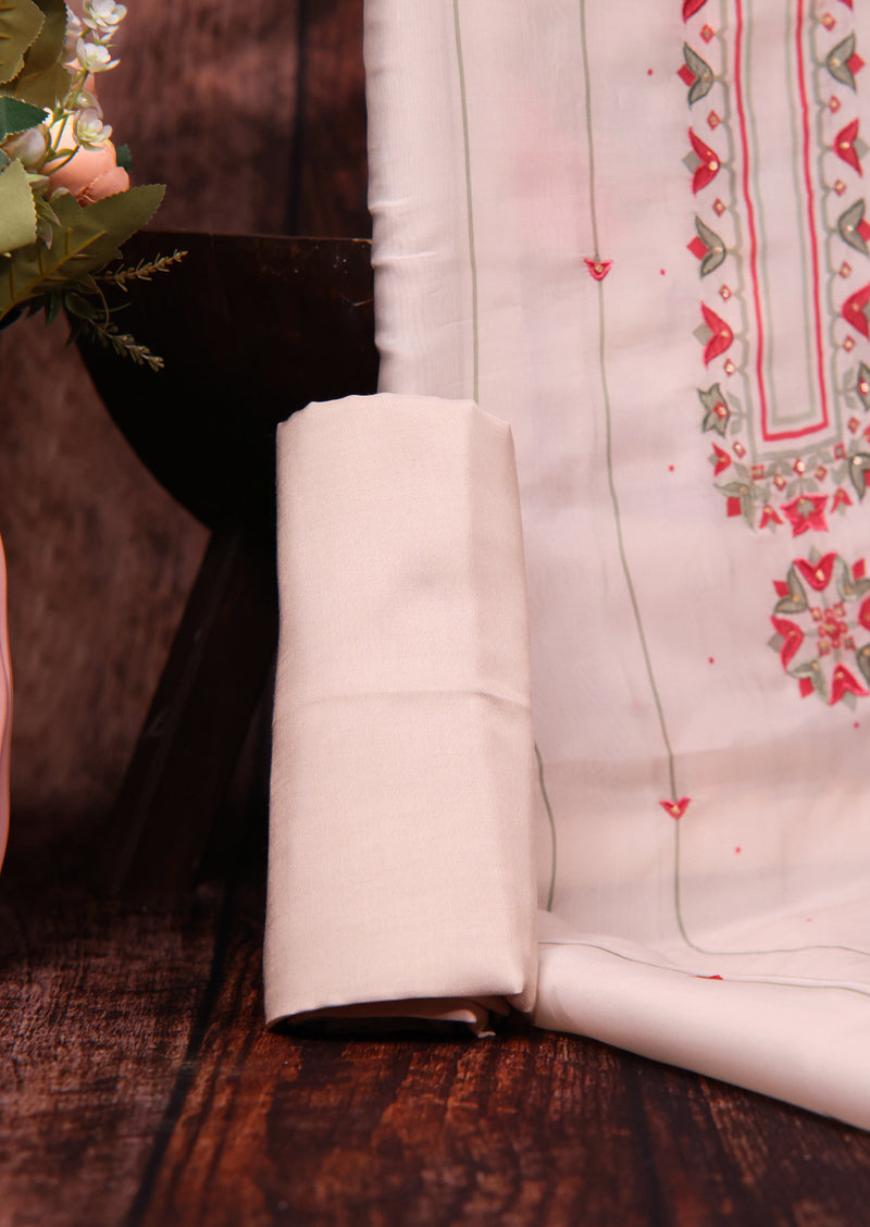 IVORY BLOOM – Premium Organza Salwar Suit with Silk Bottom and Dupatta