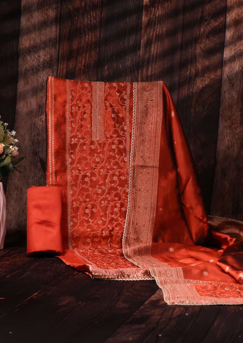 OSHEA – Premium Pure Viscose Woven Silk Jacquard Salwar Suit with Dupatta