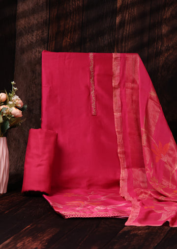 SHANAYA – Bemberg Russian Silk Printed Salwar Suit with Embroidery