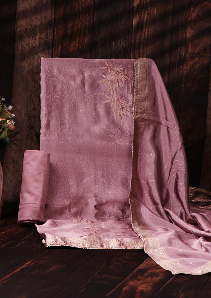 HRIDAYA – Premium Viscose Woven Silk Jacquard Salwar Suit with Hand Embroidery