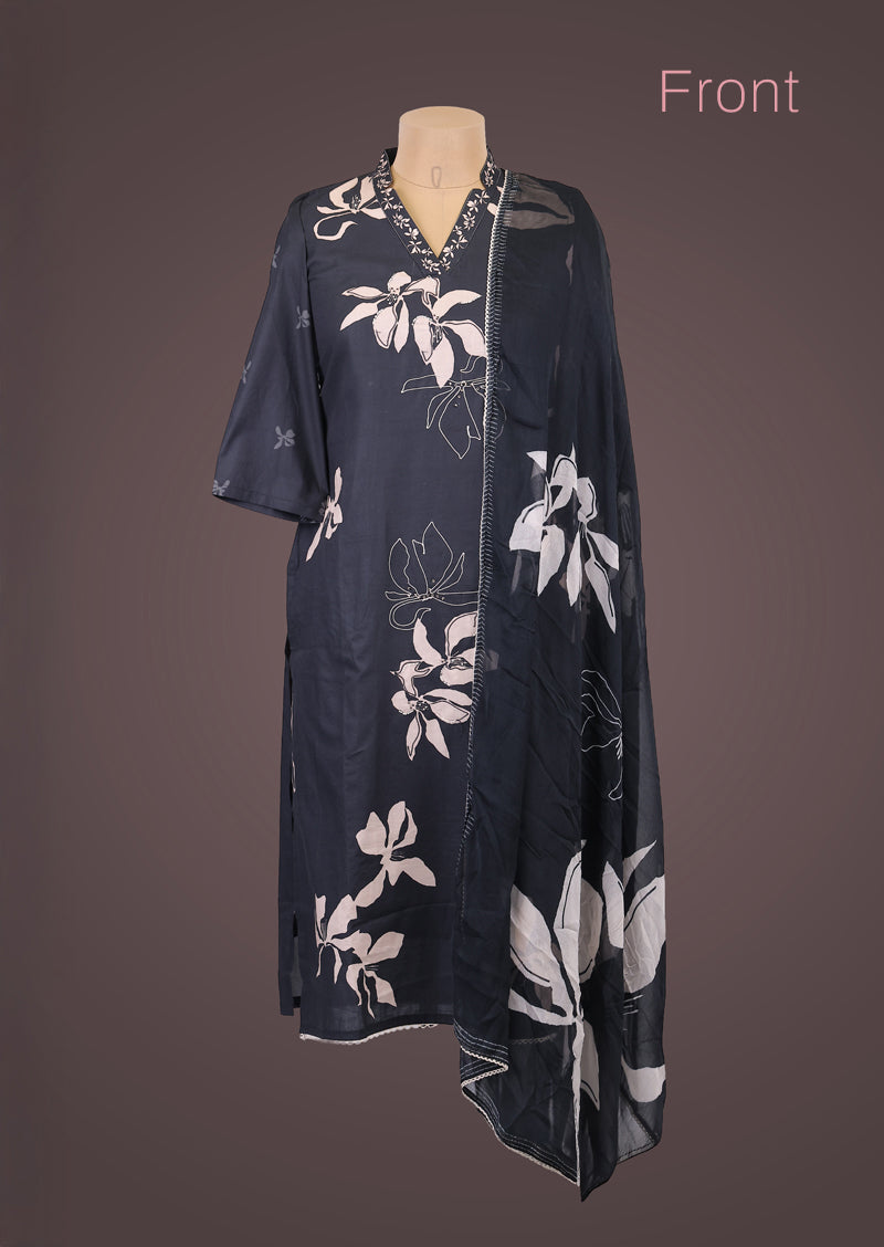 IRAGAI – Premium Printed Cotton Salwar Suit with Chiffon Dupatta