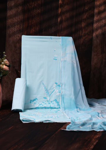 BLUE BREEZE – Premium Cotton Salwar Suit with Chiffon Dupatta