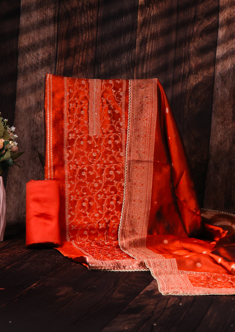 OSHEA – Premium Pure Viscose Woven Silk Jacquard Salwar Suit with Dupatta