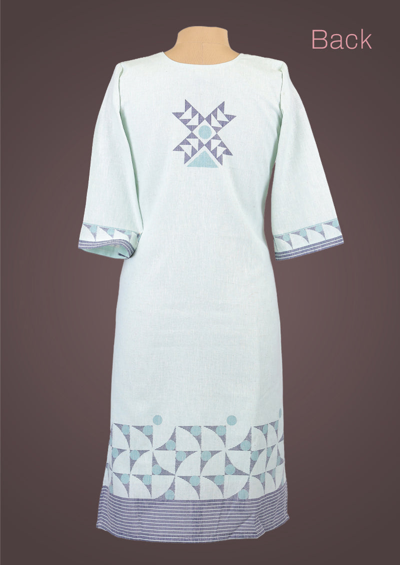 RIYA BLUE - Organic Khadi Cotton Salwar Set with Natural Dyed Prints and Cotton Dupatta