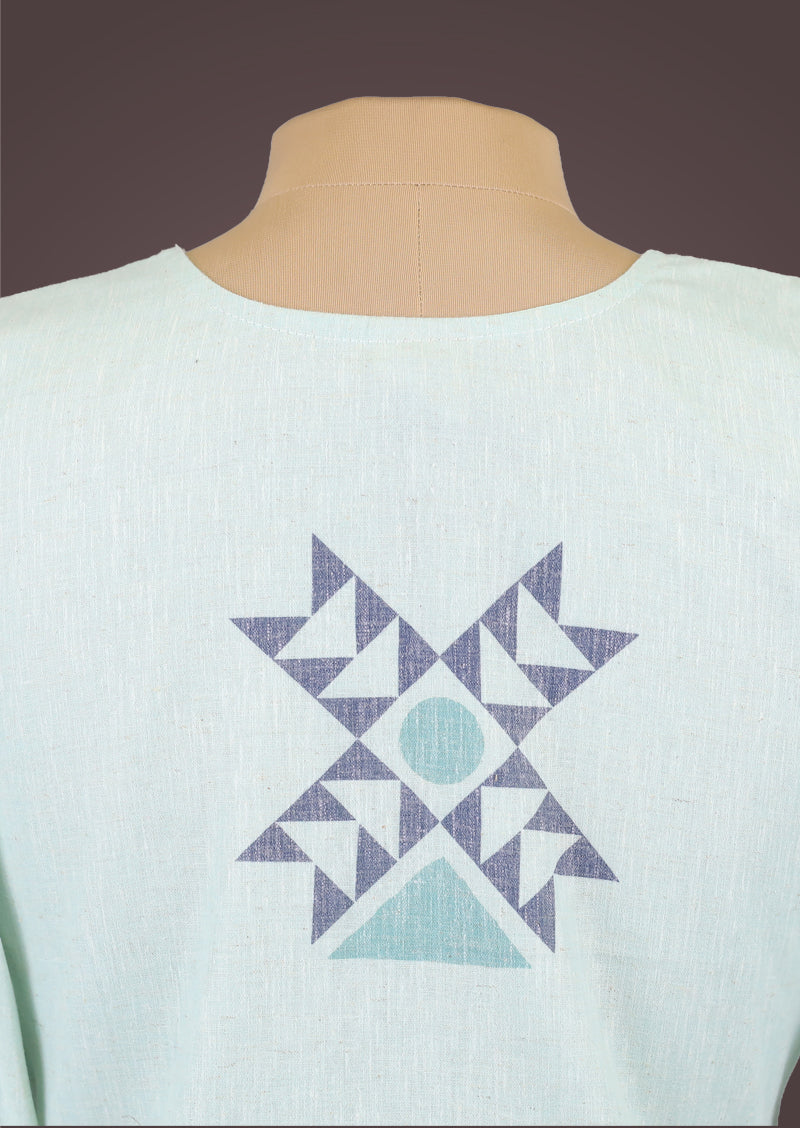 RIYA BLUE - Organic Khadi Cotton Salwar Set with Natural Dyed Prints and Cotton Dupatta